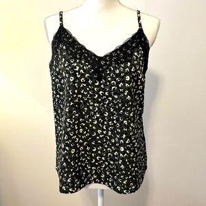 NWT Sanctuary Evereve Green & Black Abstract Leopard/Animal Print Cami. Size Med